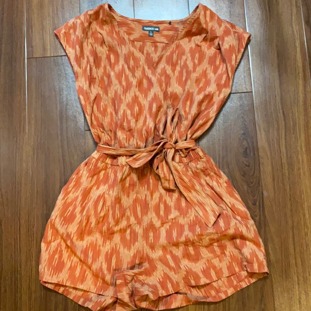 Orange Ikat romper